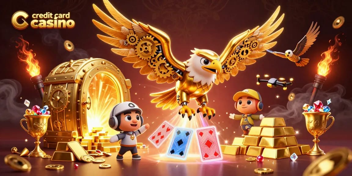 Experience thrilling gameplay at a credit card casino with dazzling treasures and card action.