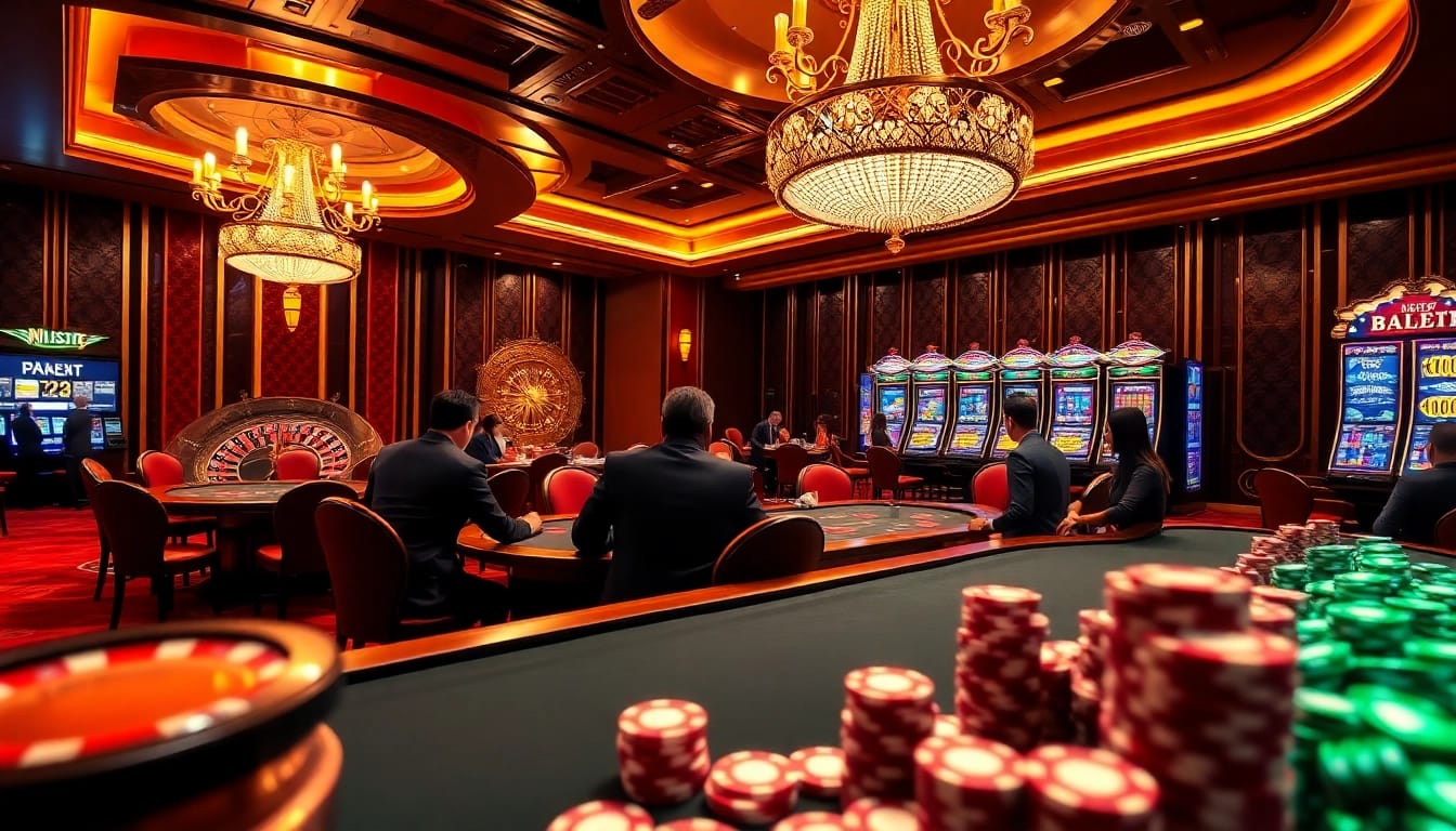 Experience the excitement of gambling at https://bl555.support with players at a poker table.