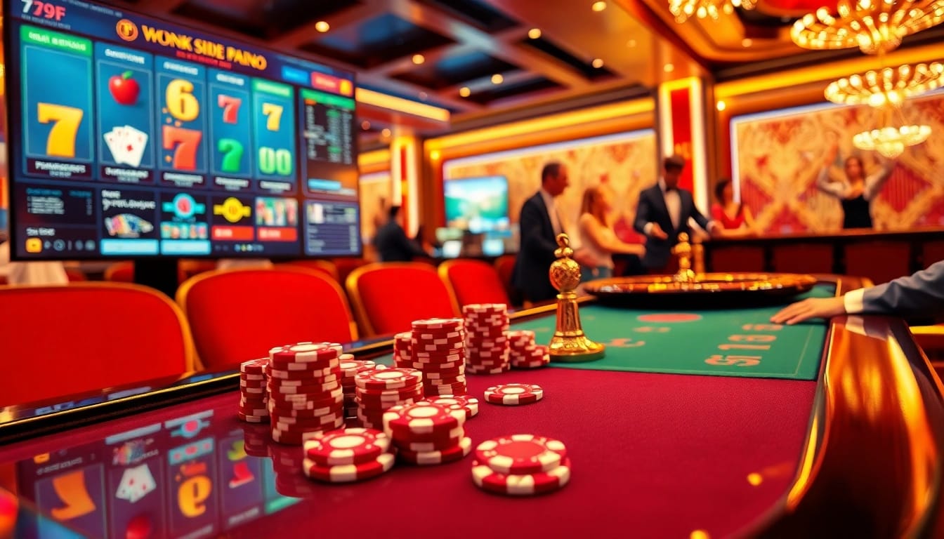 Experience thrilling online gaming at https://789fcom.asia/ with vibrant casino scenes and exciting gambling action.