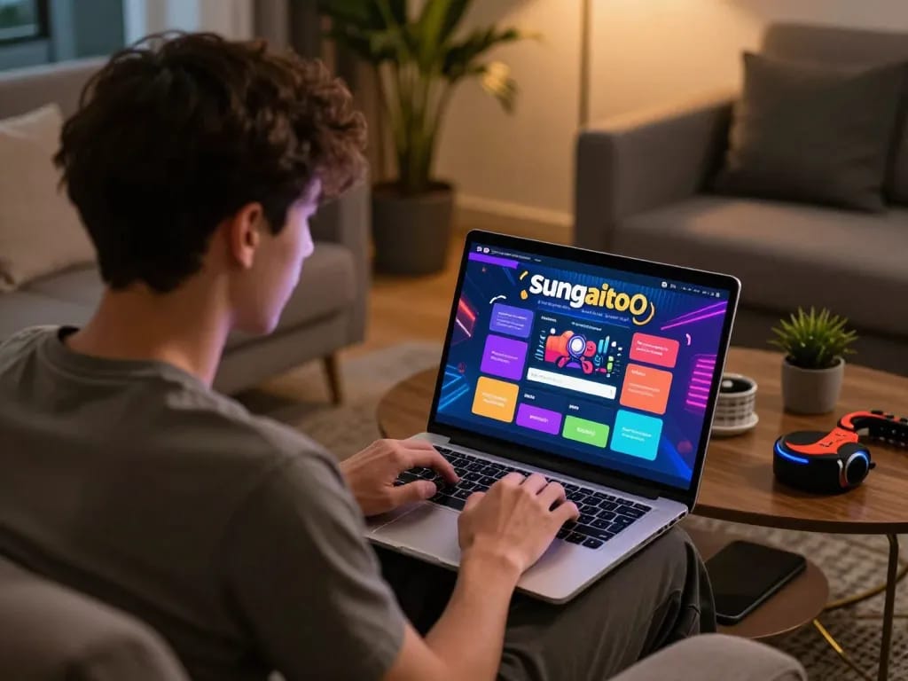 sungaitoto login displayed on a laptop screen as a player engages in an exciting online gambling session
