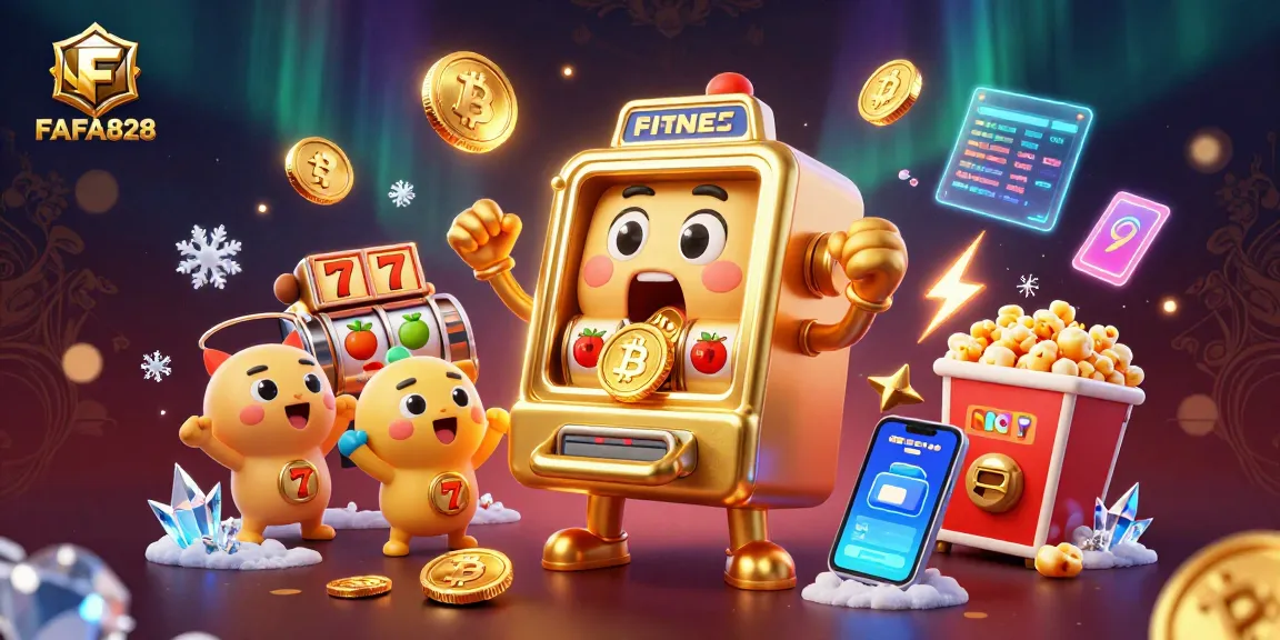 Experience the excitement of FAFA828 with lively slot machines celebrating a jackpot.