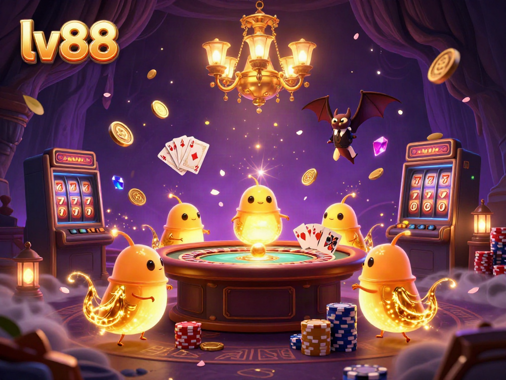 Light up your gaming experience at lv88 with our enchanting casino illustration featuring vibrant glowworms.