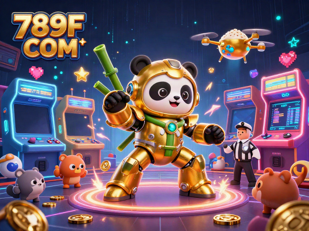 Experience thrilling gaming with 789F COM, featuring action-packed scenes from a digital casino adventure.