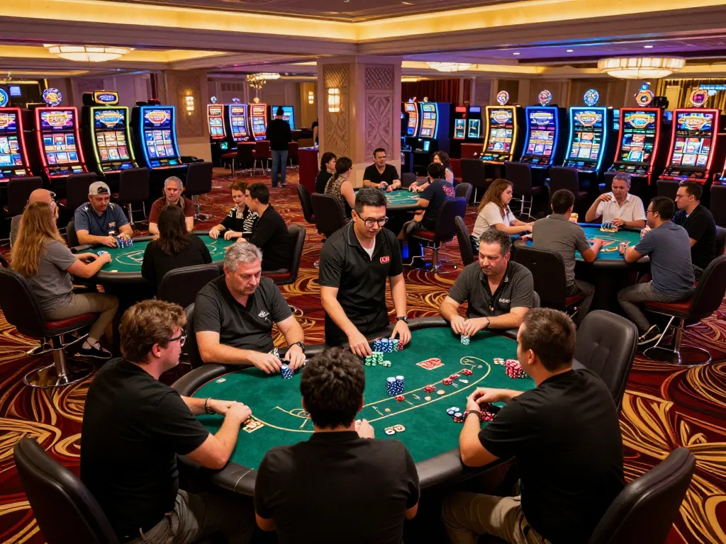 Players engaging in high-stakes poker at TG88 casino, showcasing vibrant excitement and strategic gameplay