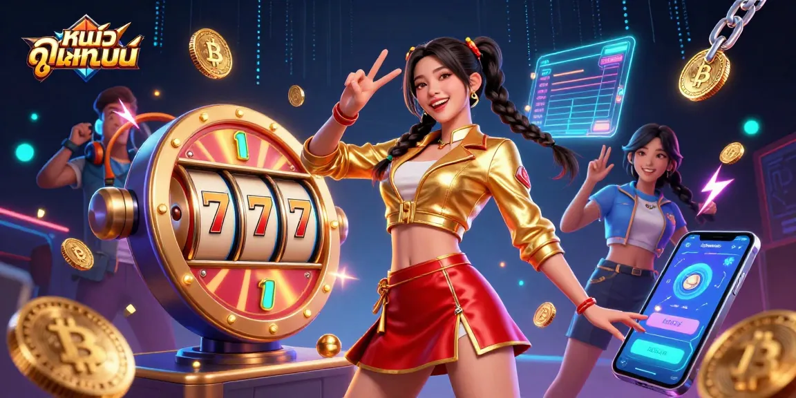 Experience ดูหนังออนไลน์ with stunning visuals of a casino-themed 3D illustration, showcasing vibrant gaming elements.