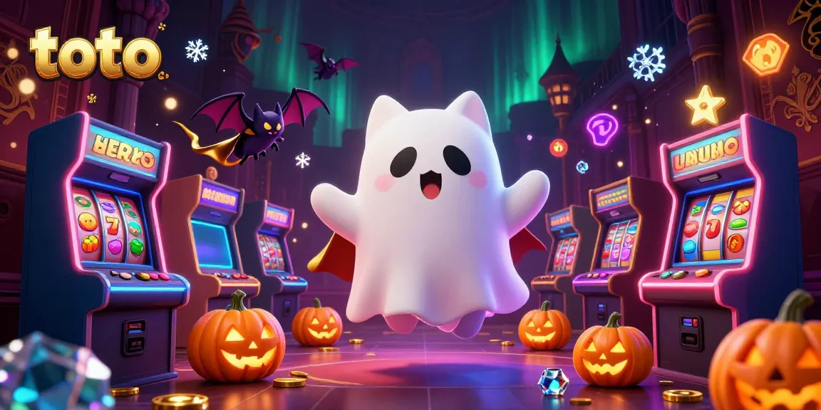 The toto ghost cat wins big in a haunted casino surrounded by lively gaming elements.