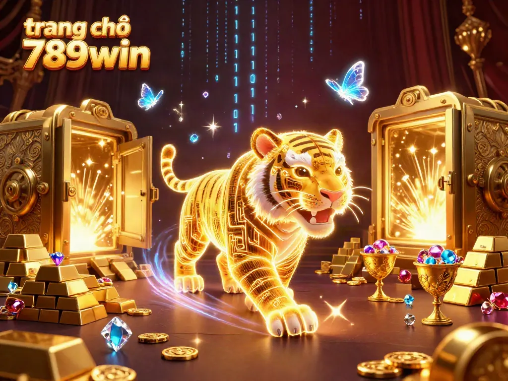 Experience dynamic wins at trang chủ 789win with a vibrant, neon-lit casino scene full of treasures.