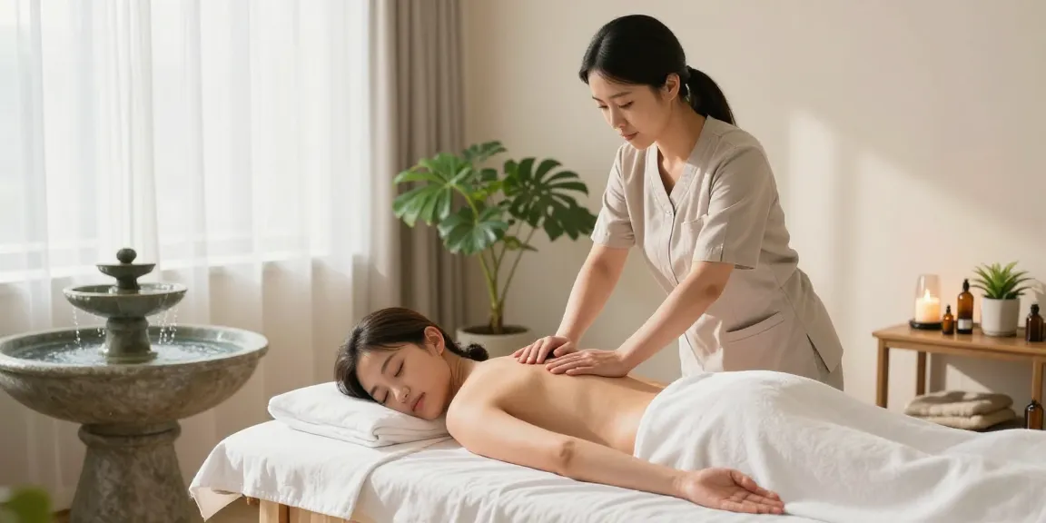 Providing a tranquil 은평구출장마사지 in a serene wellness studio with calming decor and soft lighting.