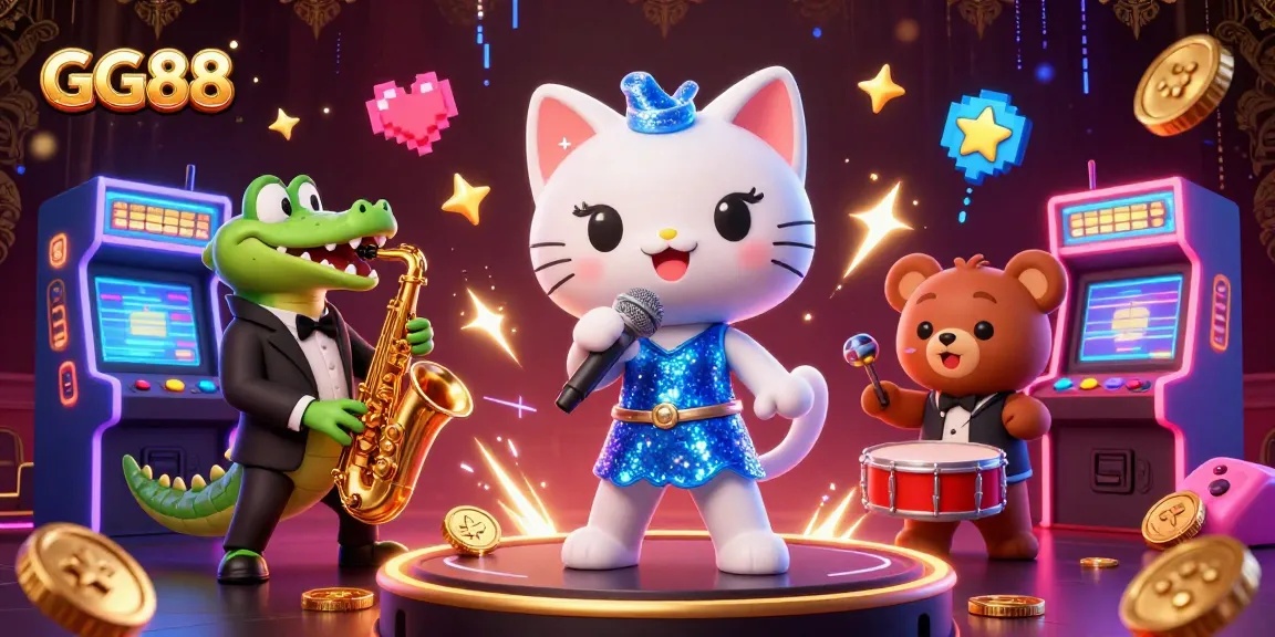Engage with thrilling GG88 casino games featuring lively characters amid vibrant gaming elements.