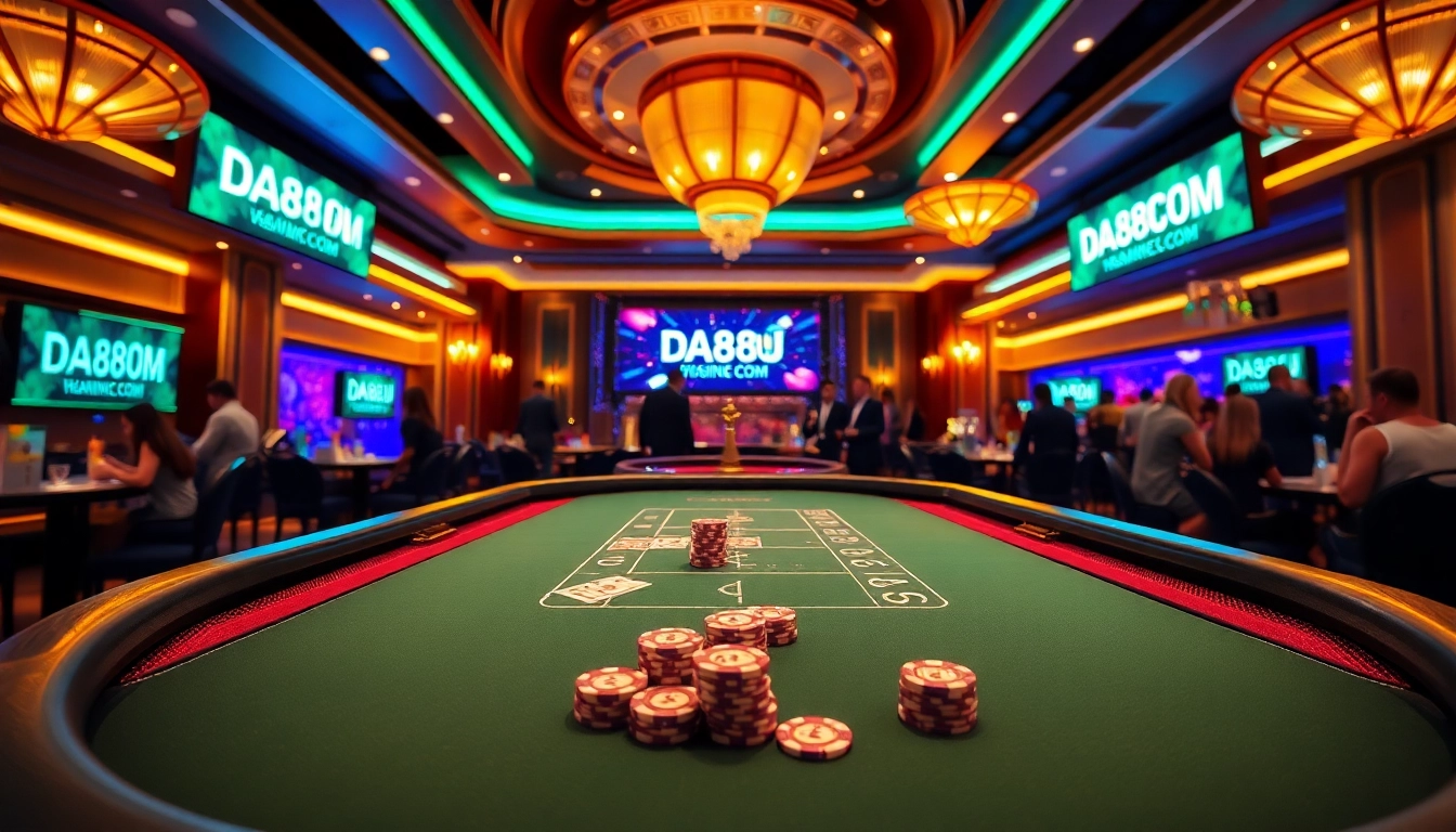Engaging players at DA88J COM's luxurious online poker table, showcasing an exciting gambling experience.