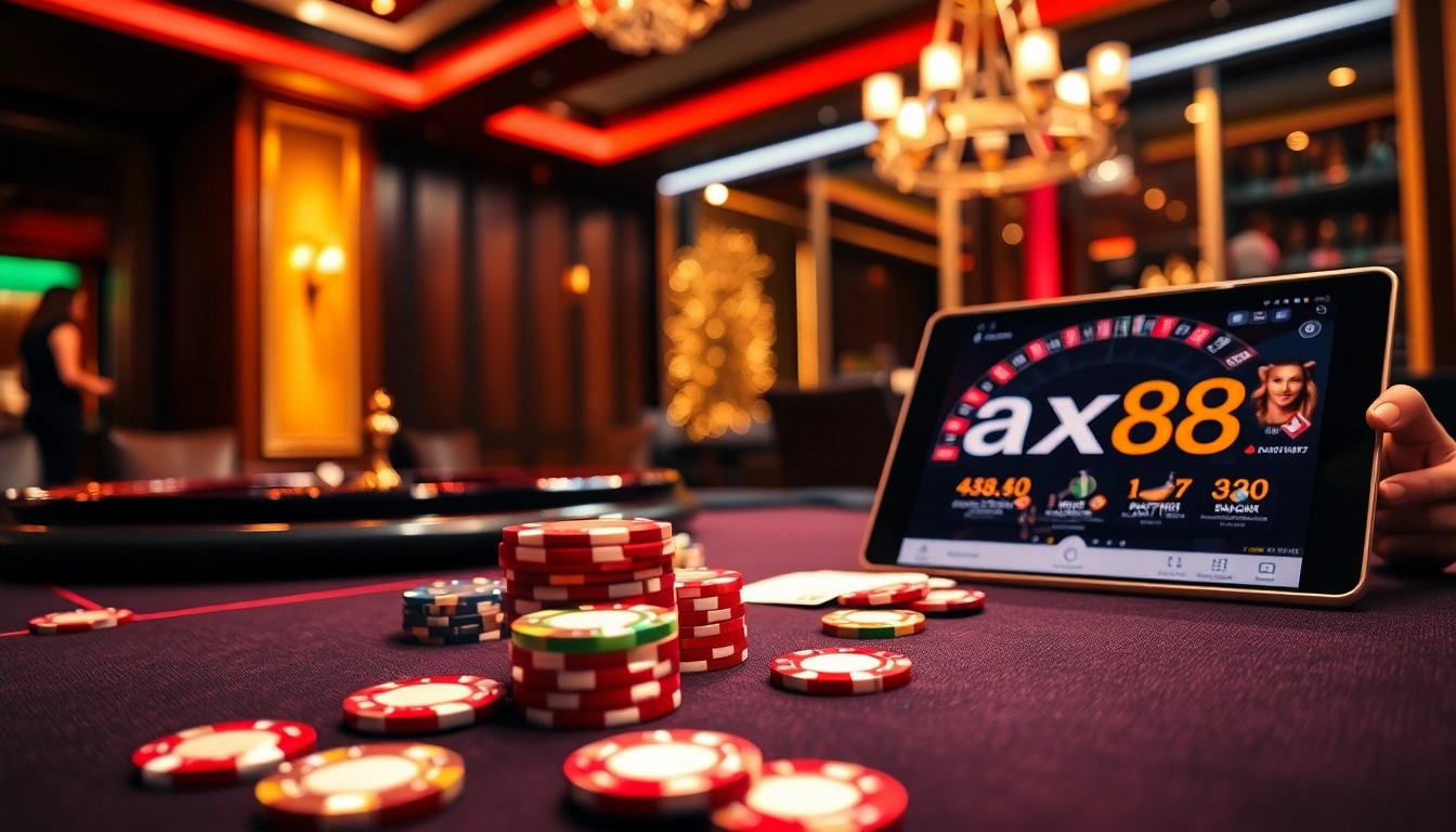 Experience the excitement of casino gaming with ax88's luxurious setting and vibrant action.