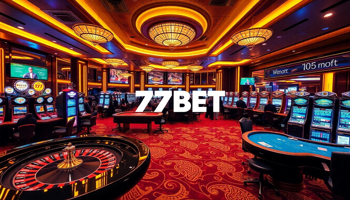 Experience thrilling gaming at 77BET with a vibrant casino atmosphere and exciting poker tables.