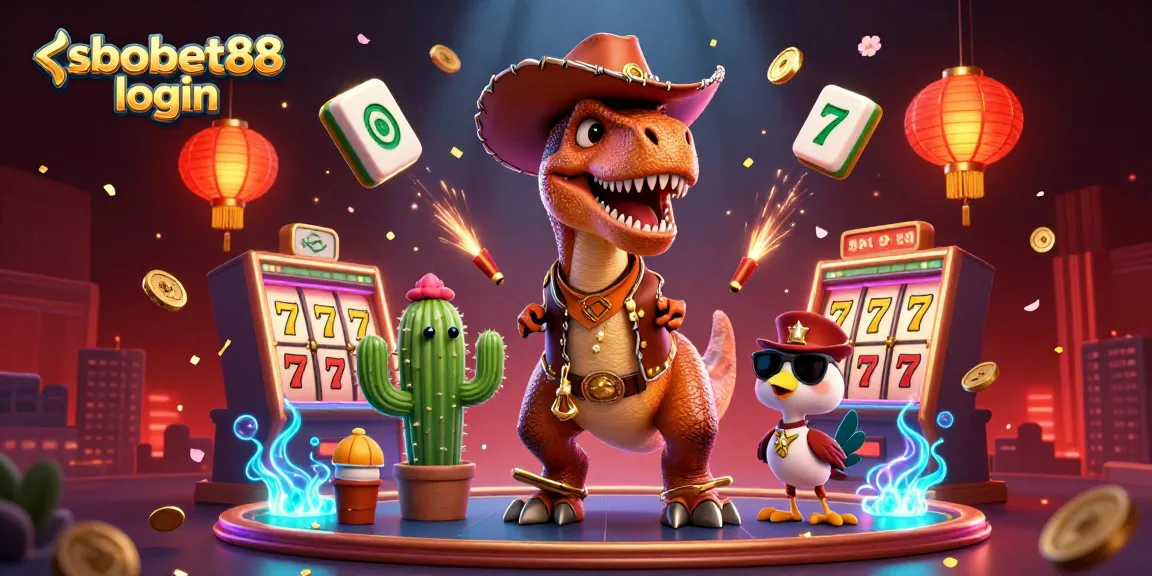 Experience sbobet88 login with exhilarating slot reels and vibrant characters in an immersive casino scene.